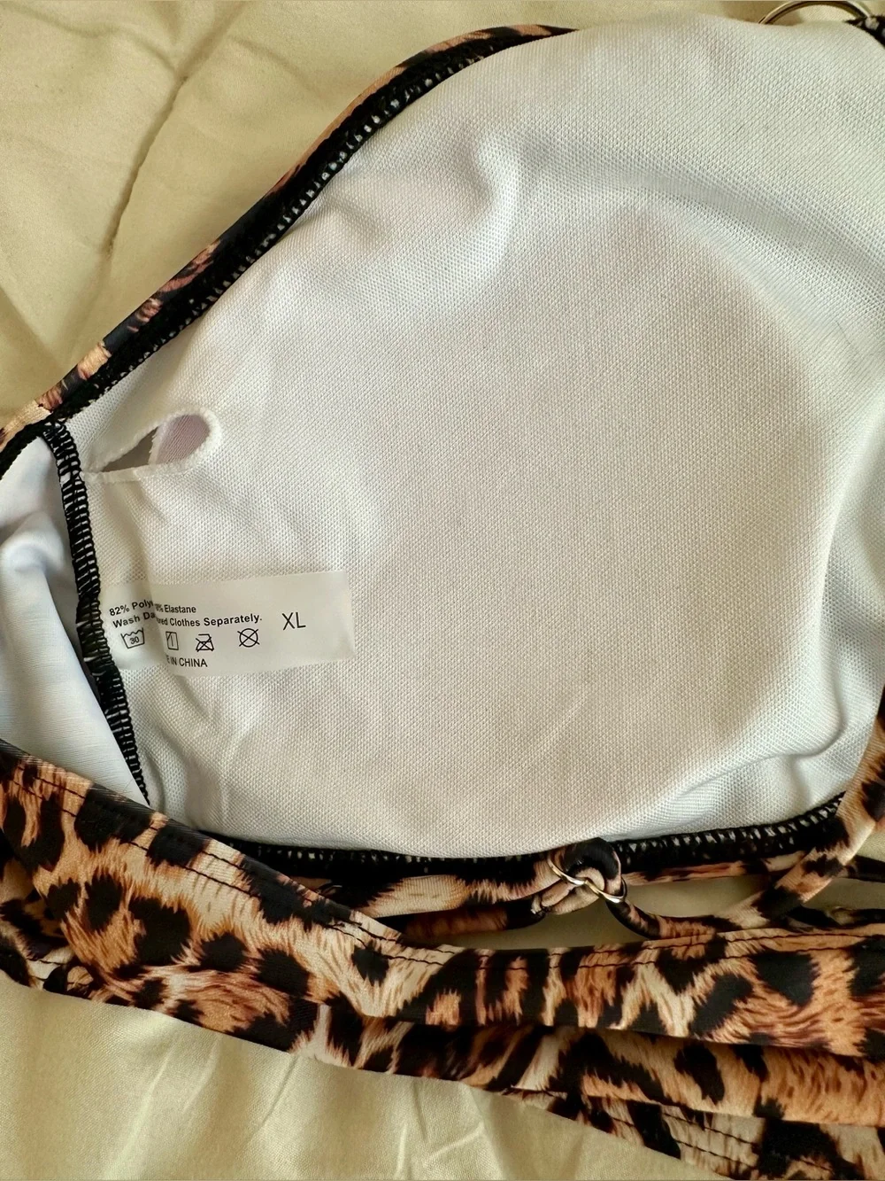 🌴 Leopard Print Bikini XL Ring Detail Sexy Resort Swimwear Beach Vacation